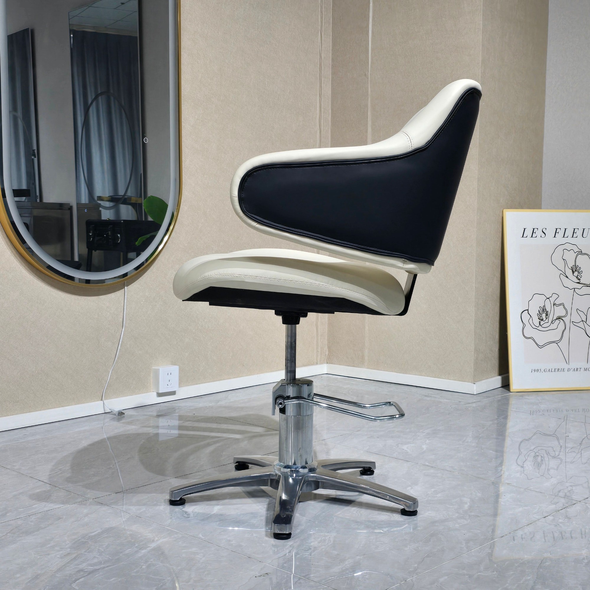 Low Price Hairdressing Chair Equipment White Beige Lightweight Lifting Beauty Salon Chair for Woman