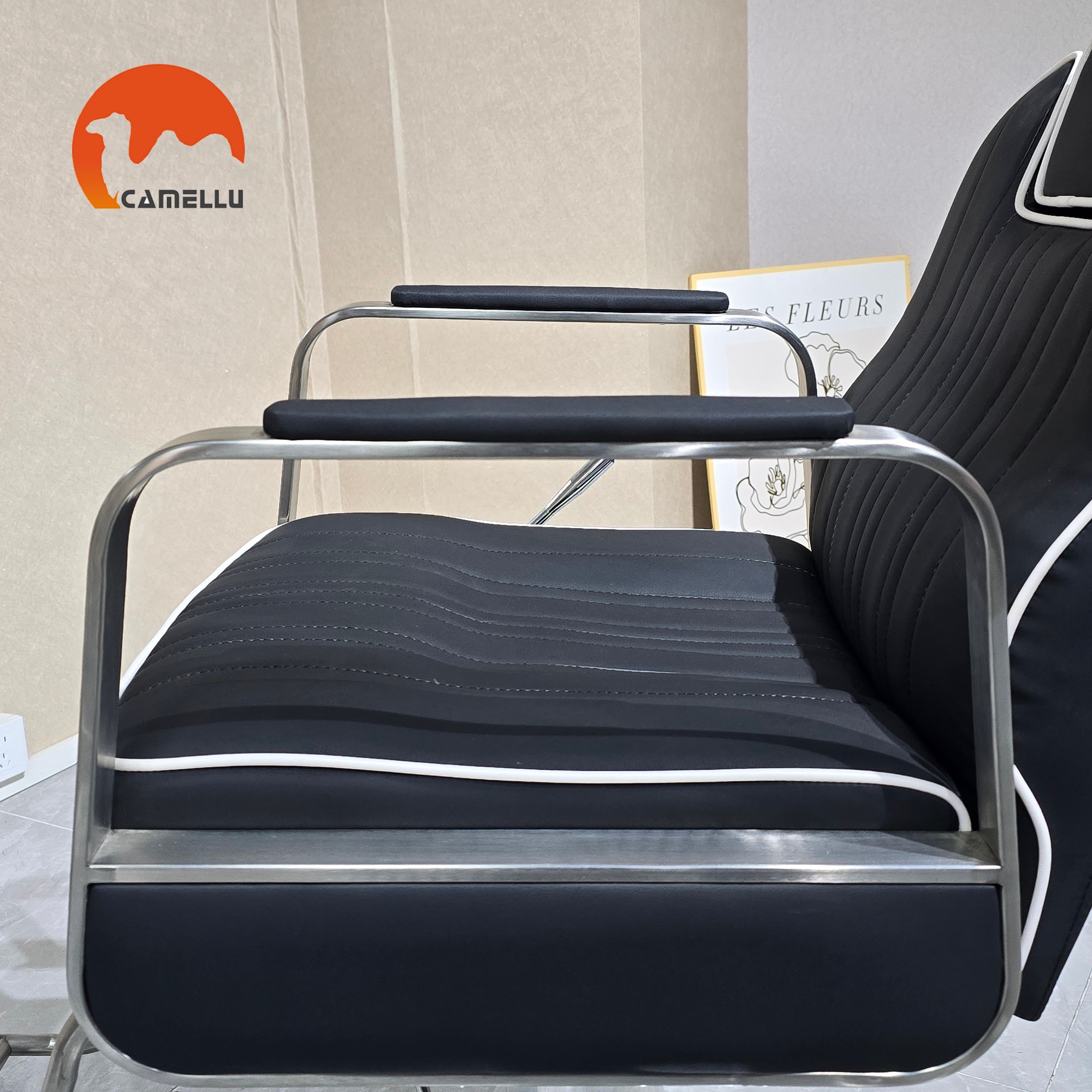 Modern Black Lightweight Recline Hairdressing Equipment Dyeing Styling Beauty Salon Chairs for Woman