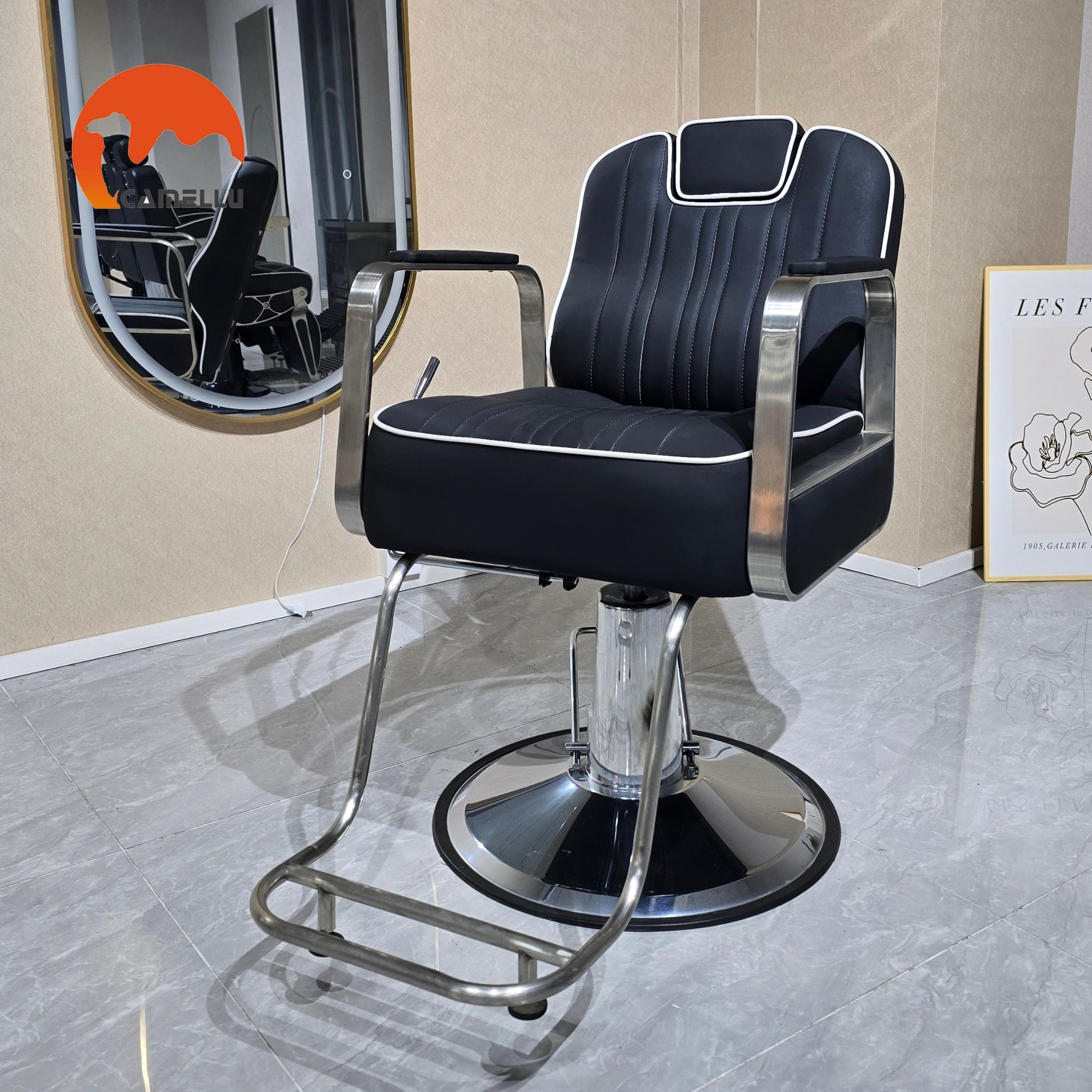 Modern Black Lightweight Recline Hairdressing Equipment Dyeing Styling Beauty Salon Chairs for Woman