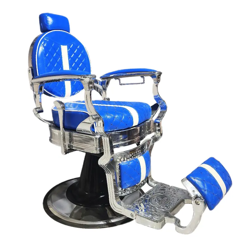 PA101-1R Fashionable Blue and white stitching barber chair