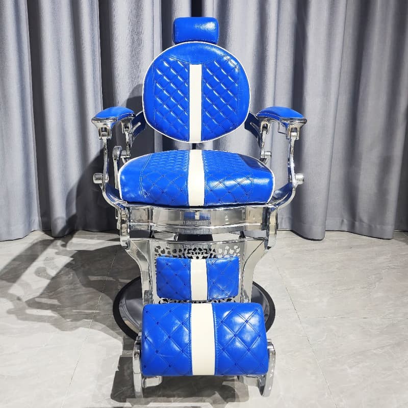 PA101-1R Fashionable Blue and white stitching barber chair