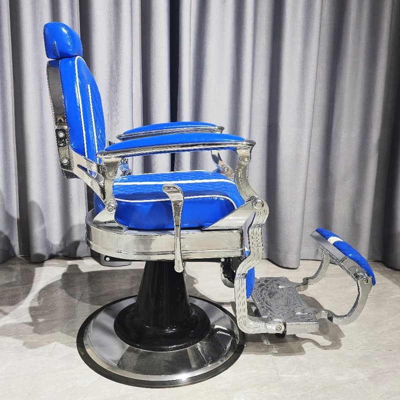 PA101-1R Fashionable Blue and white stitching barber chair
