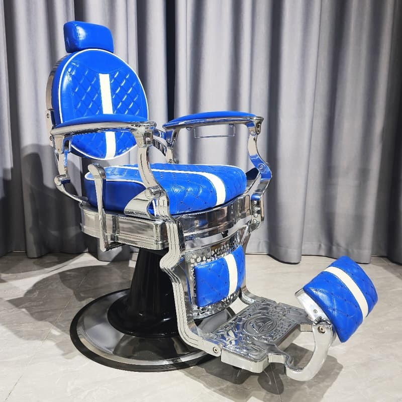 PA101-1R Fashionable Blue and white stitching barber chair