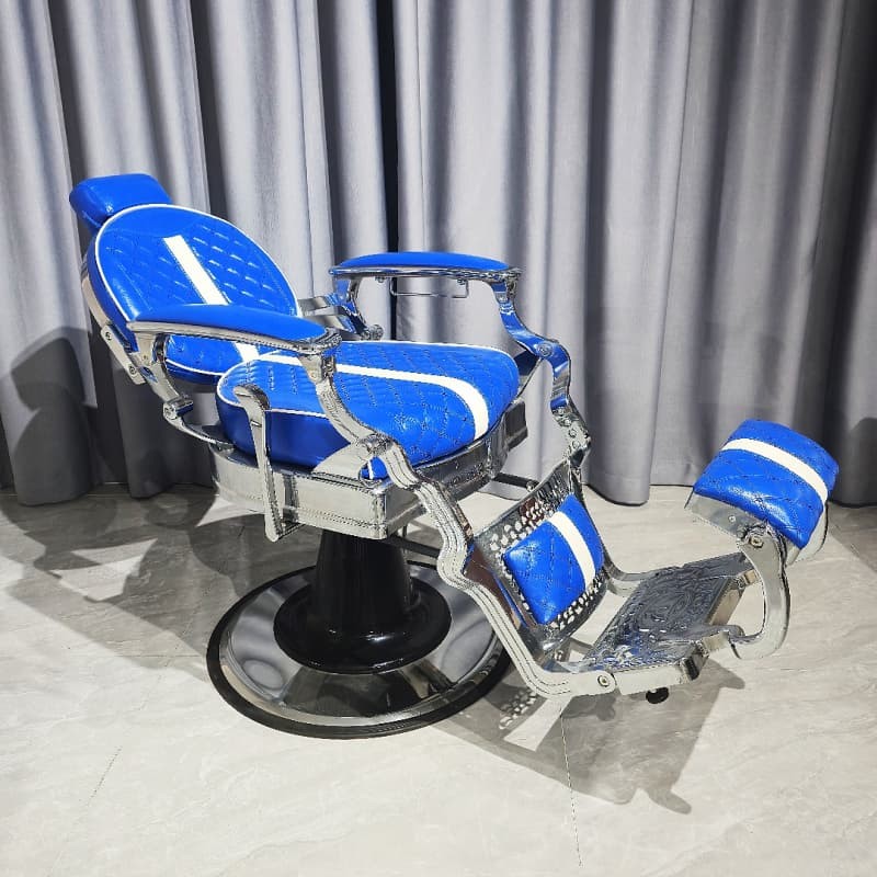 PA101-1R Fashionable Blue and white stitching barber chair