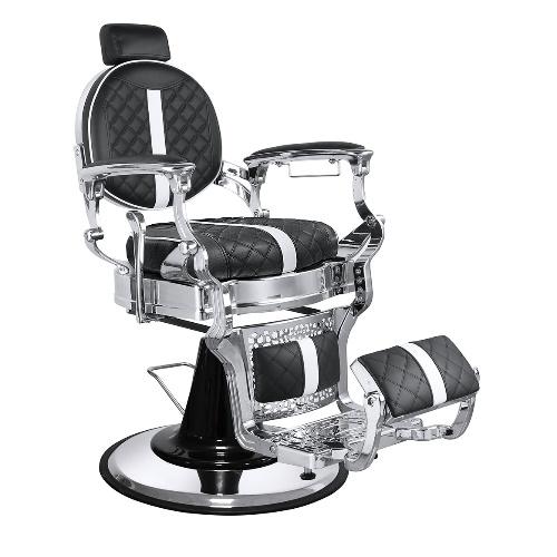 PA101-1RA Fashionable black and white stitching barber chair
