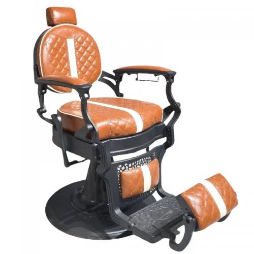 PA101-8R Brown and White Vintage Hairdresser Chair