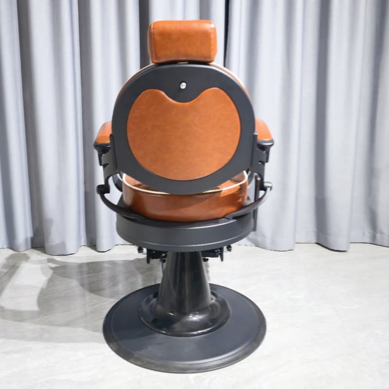 PA101-8R Brown and White Vintage Hairdresser Chair