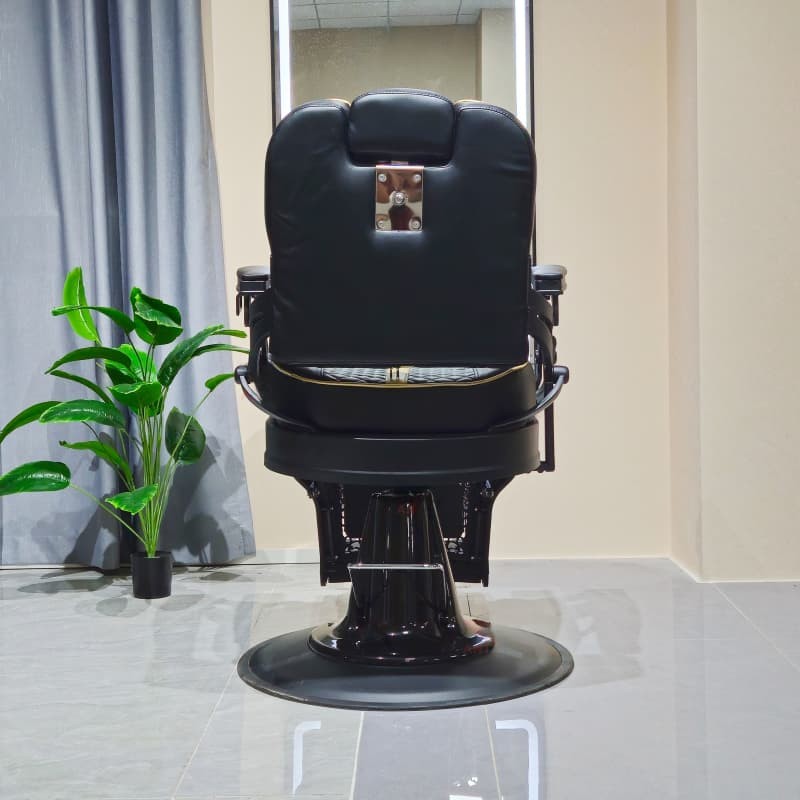 PA101-8SA Luxury black and gold stitching barber chair