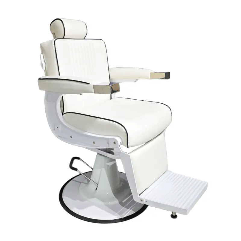 PA162 White modern luxury barber chair